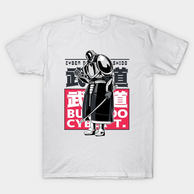 Cyborg Robot Japanese Anime Samurai T-Shirt by FelippaFelder